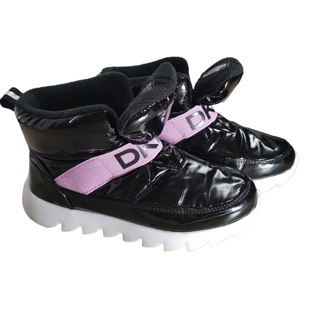 DKNY Girls DKN185 Tia Cala Waterproof Pull On Ankle Winter Snow Boots Size 3